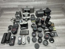 Lot Of Vintage Assorted Camera Lot, Lenses & Accessories, Untested