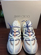 Jimmy Choo Women's White Multi Cosmos Runner Sneakers Shoes US Size 8.5/ EU 38.5