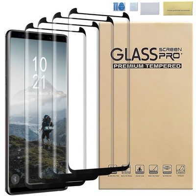 4Pcs For Samsung Galaxy Note9/8 Clear Full Cover Tempered Glass Screen Protector