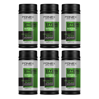 6er Pack Fonex Gummy Powder Wax Matte Look 20g Mattes Haarstylingpuder