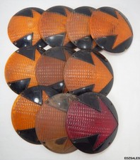 10 Cats-eye Amber Red Bus Truck Indicator Lenses - Arrow Turn Caution Signal 10 Cats-eye Amber Red Bus Truck Indicator Lenses - Arrow Turn Caution Signal