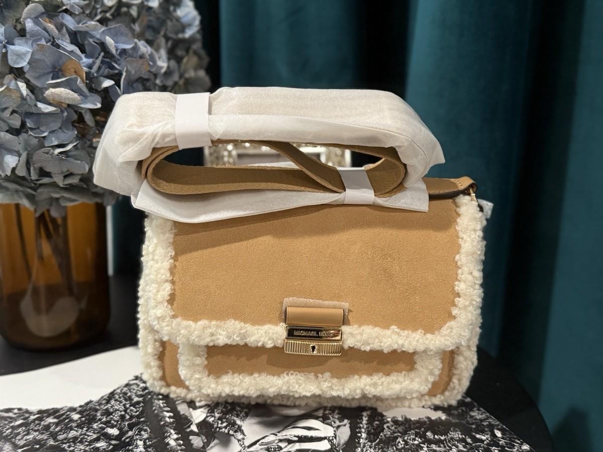 michael kors Bradshaw Medium Suede and Faux Shearling Messenger