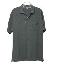 BURBERRY London Polo Shirt Men, Gray Short Sleeve Pullover Size L