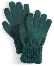 Style  Co Shine Cable Knit Tech Gloves, Created for Macy's Green One Sizes NEW