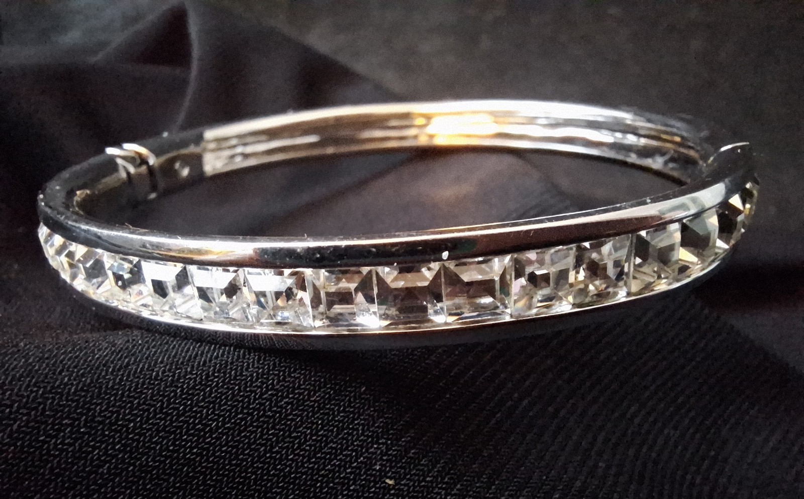 Infinity Silver Sparkling Channel Set Square CZ H… - image 11