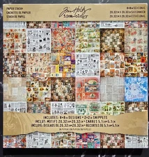 Tim Holtz SEASONAL mini 8x8 Paper Stash Idea-Ology paper pad 36 Sheets Holidays