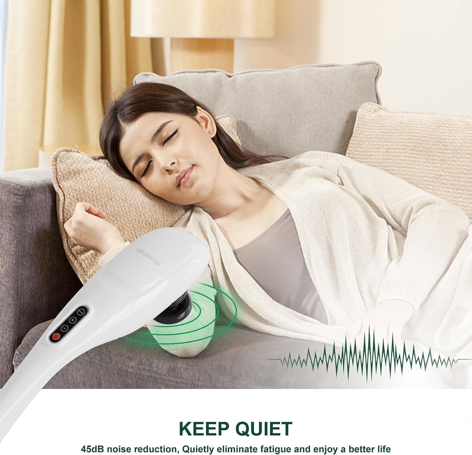 Megawise Cordless Back Massager Shoulders Waist Legs 3200mAh 5 Speed 7 Nodes