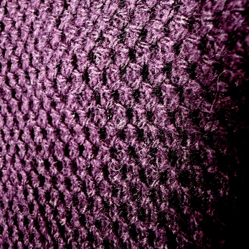 Loft Wool Blend Sweater Top Waffle Weave Dolman Slouchy Soft Edgy Purple Medium - Image 2 of 4