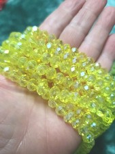 60pcs Yellow Beads Light Austrian Faceted Glass Round 8mm Beads