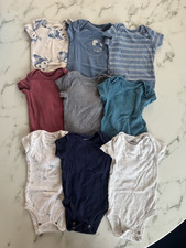 Carter  s Baby Bodysuit Lot 6M Short Sleeve Neutral Bundle of 9
