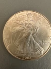 2002 1 OZ SILVER AMERICAN SILVER EAGLE  nice toning