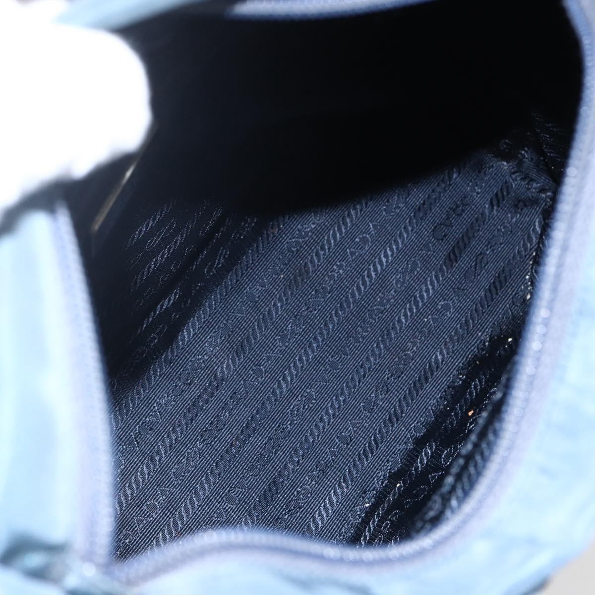 PRADA Tote Bag Nylon Blue Silver Auth BA10133 thumbnail 18