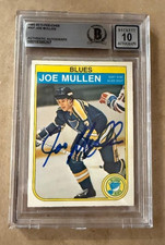 Signed JOE MULLEN St. Louis Blues 1982-83 O-Pee-Chee Card 307 Beckett Slabbed 10