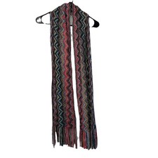Aztec/tribal Style Woven Scarf Colorful With A Slight Silver Thread Throughout