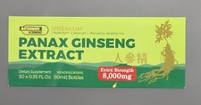 Red PANAX Ginseng Extract 12 years old Roots 8000 Mg Premium 1 Box of 30 Bottles