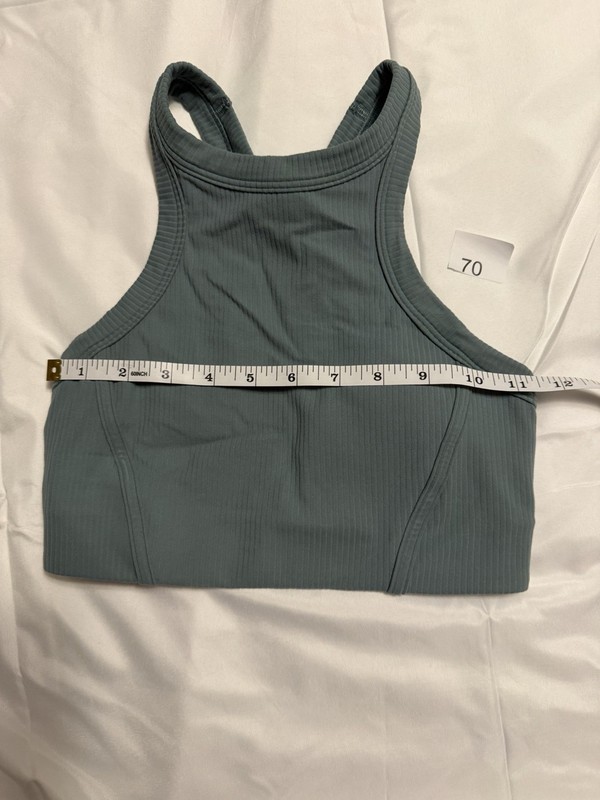 lululemon Green Solid Ribbed Racerback Pullover Sports Bra Wireless Women’s 4