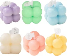 6-in-1 Mini Soy Wax Candles Gift Set – Eco-Friendly Aromatherapy, Lavender/Pea