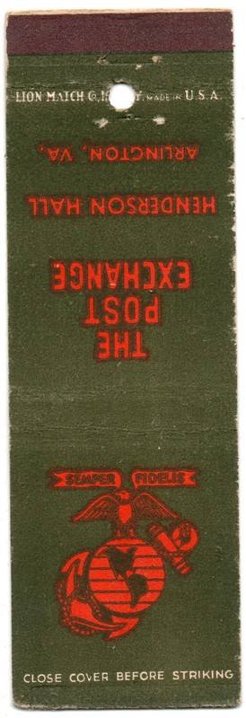 MILITARY US MARINE CORPS HENDERSON HALL THE POST EXCHANGE ARLINGTON VA 20 FS MC