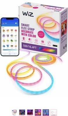 WiZ Smart Flex LED Light Strip 16.4ft RGBIC Color Gradient New Sealed Box
