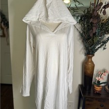 Lands  End White Hooded Cover Up- NWOT