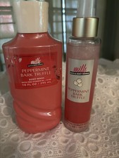 Bath and Body Works Peppermint Bark Truffle Body Wash And Shimmer