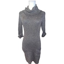 Philosophy silver sparkly sweater dress turtleneck mini Bodycon Large