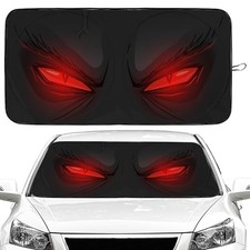 Red Eyes Car Windshield Sun Shade Foldable Sunshade Front Window Evil Red Eyes
