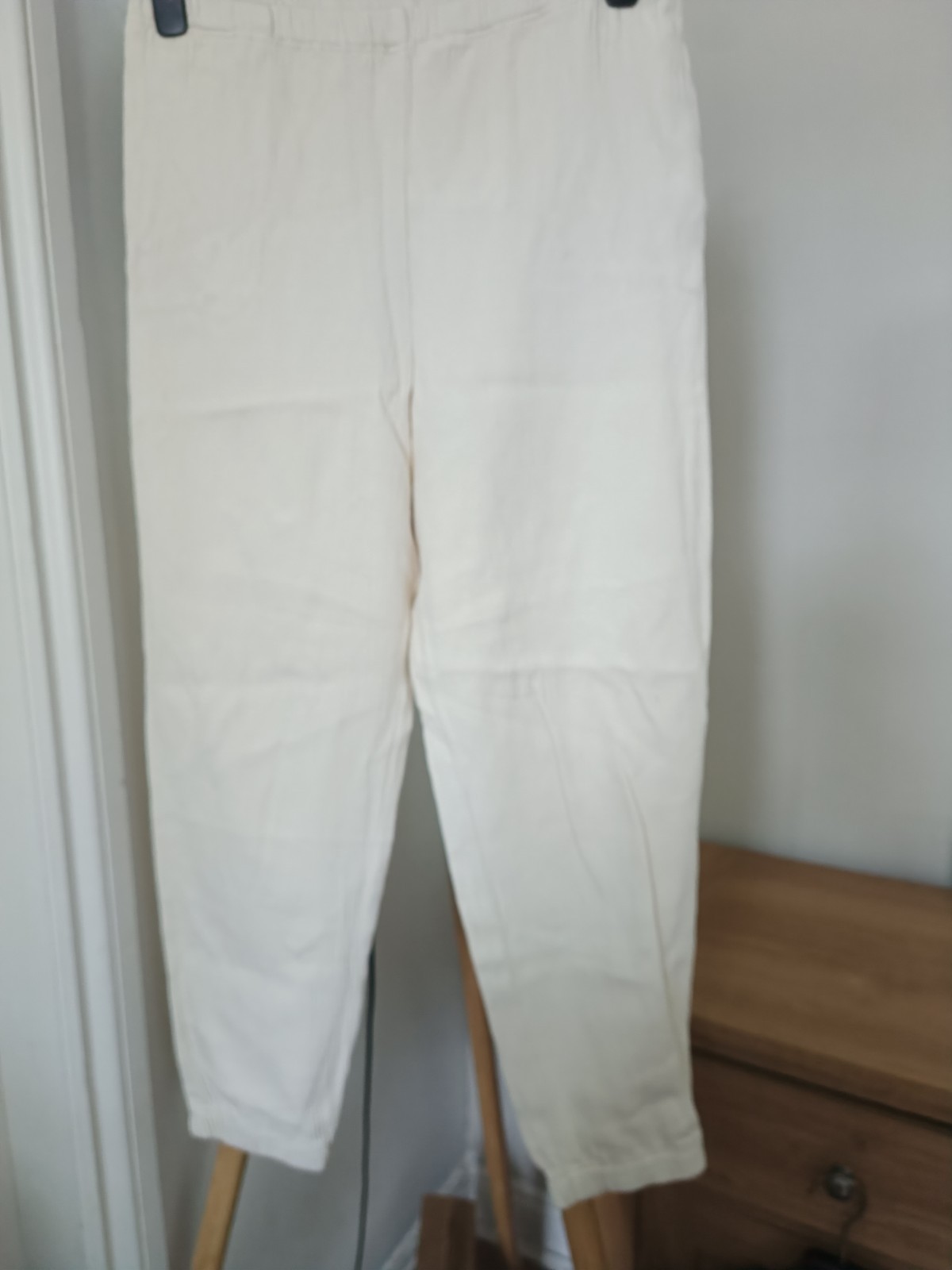 American Vintage Off White Pull On Carrot Leg Trousers Minimalist Capsule UK 12 thumbnail 2
