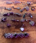 Vintage Old 925 Silver Marcasite Jewelry Lot - 70 grams
