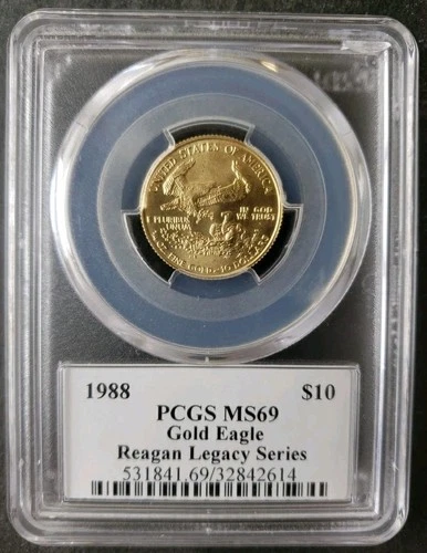 1988 $10 1/4oz Gold American Eagle PCGS MS69