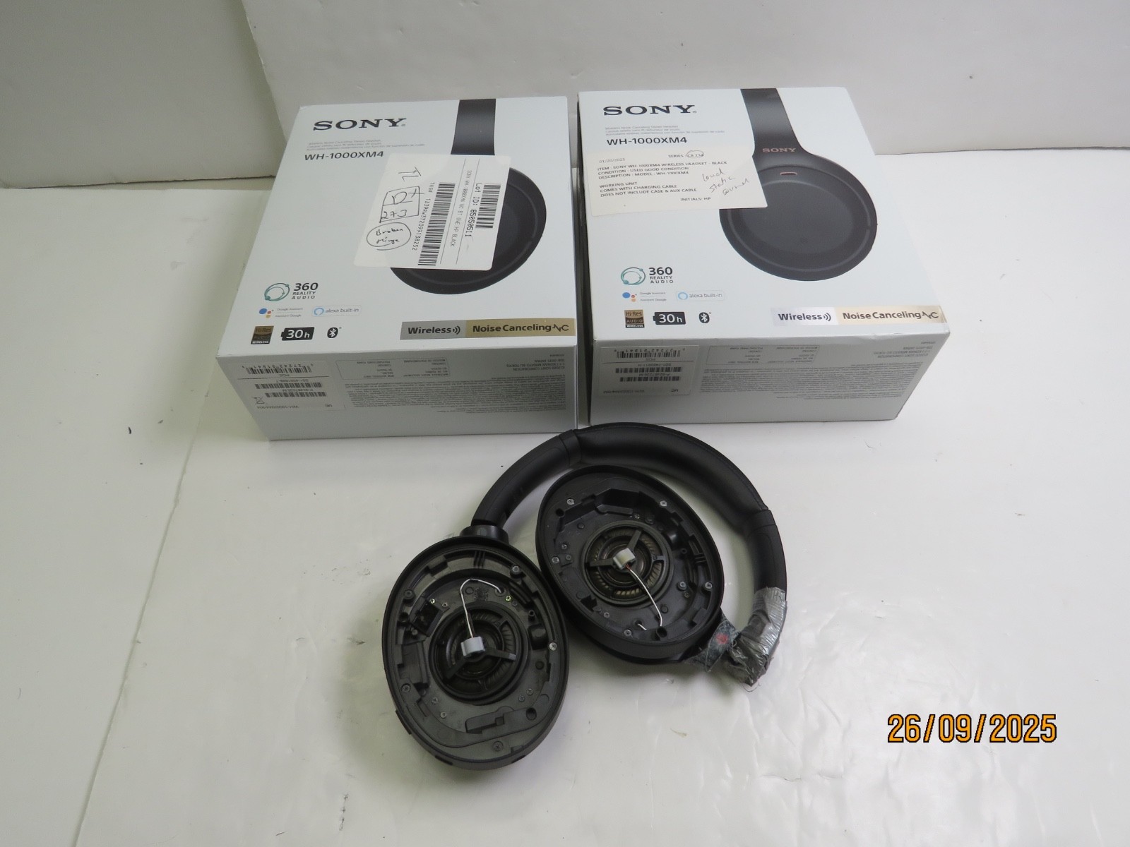 Sony WH-1000XM4 Over the Ear Wireless Headset - Black (LOT OF 3 DEFECTIVE)