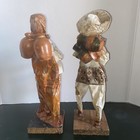 Mexican Paper Mache Folk Art Figures Man & Woman with Pots 12 Set of 2 Vintage — photo 5