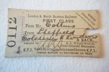 1925 Sheffield to Colchester LNER Railway Train Ticket