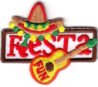 Iron On Embroidered Patch Holiday Celebratio Cinco De Mayo /"FIESTA/"
