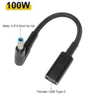 100 W USB Typ C Buchse auf 4,5*3,0 mm PD Ladekabel Netzkabel für HP Laptops