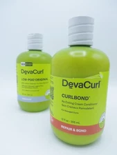 DEVACURL LOW POO ORIGINAL CLEANSER  12 OZ & CURL BOND CONDITIONER 12 OZ