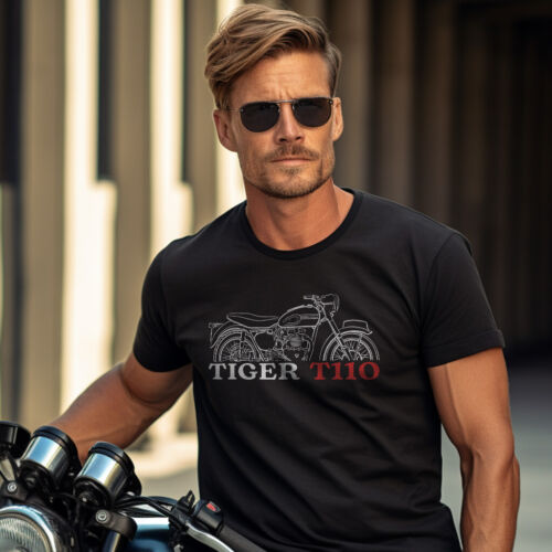 Triumph Tiger T110 1954-1961 Motorcycle T-Shirt for Riders - Picture 3 of 6