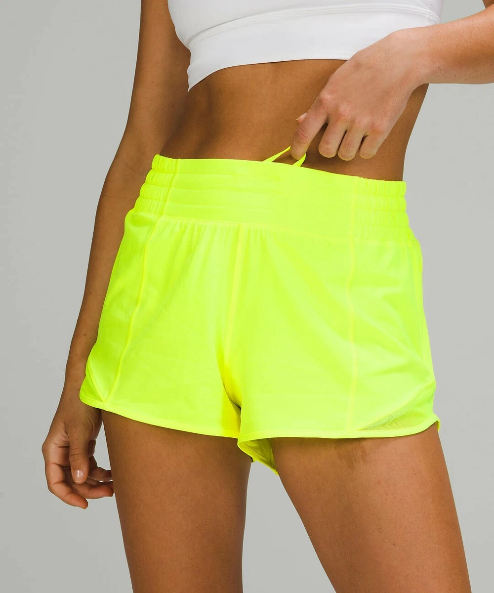 NEW LULULEMON Hotty Hot 2.5 HR Hi-Rise Short 8 Highlight Yellow