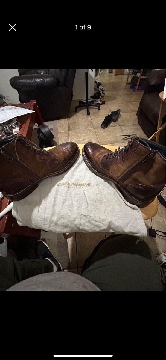 Johnston & Murphy XC Flex Cody Wingtip Boots Mahogany Leather/Suede Size 8.5 Johnston & Murphy XC Flex Cody Wingtip Zip Boots Mahogany  main image 2