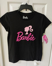 Barbie Girls Black Pink Short Sleeve T Shirt XLarge 14/16 NWT