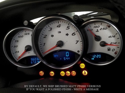 For Porsche Boxster 986 96-04 Brushed Aluminum Dashboard Trim dash Rings x3 - Picture 5 of 9