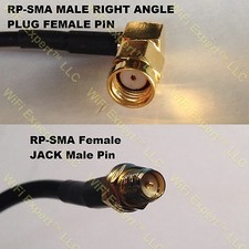 USA-CA RG402 Blue RP-SMA MALE ANGLE to RP-SMA FEMALE Coaxial RF Pigtail Cable