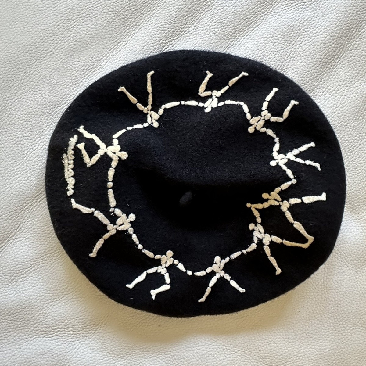 Rare Vintage Jerome Mesnager French Artist Black Wool Beret Men In