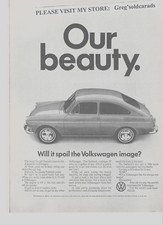 Original 1967 Volkswagen Fastback vintage print ad: "Our Beauty."