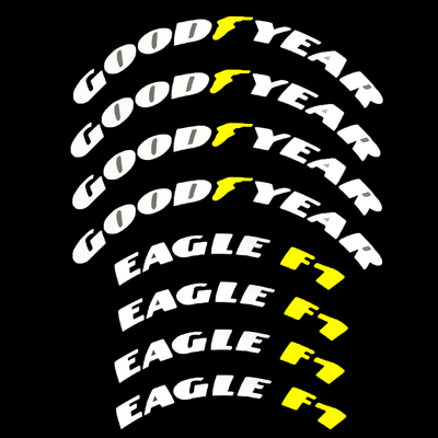 GOODYEAR EAGLE F1 Permanent Tire Lettering Car Stickers 15 