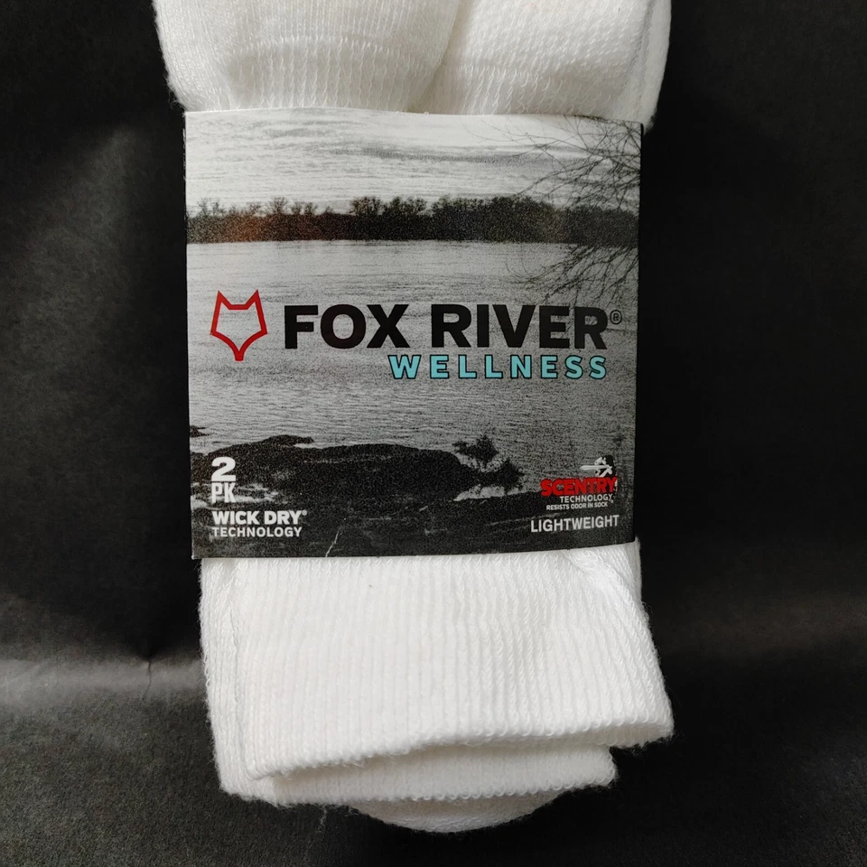 Meia Fox River Classic Diabetic Crew feminina tamanho M 7-9.5 branca 4250 2 pares - Imagem 3 de 4