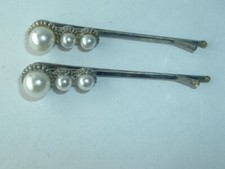 VINTAGE FAUX PEARL BOBBY PINS UP DO HAIR ACCESSORY