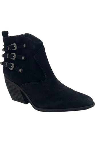 Zodiac Women's Dacey Ankle Boot – Western Style Suede/Leather With Buckle Detail