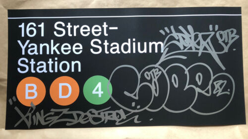 Poster Yankees Cope2 baseball serigrafia graffiti metropolitana di New York COA raro - Foto 1 di 7