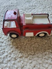 Vintage TootsieToy Fire Truck Plastic & Metal Red 3 3/4" Long ..Made In USA